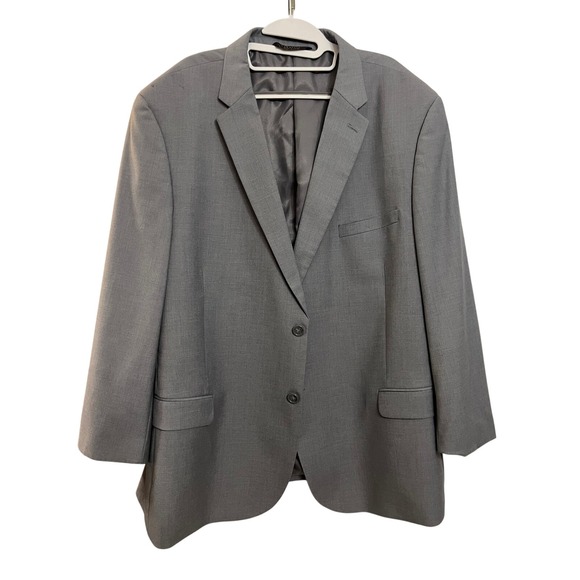 Caravelli Other - Caravelli Light Grey‎ Oxford 2B Suit Jacket Blazer Men's Size 50R 46W
